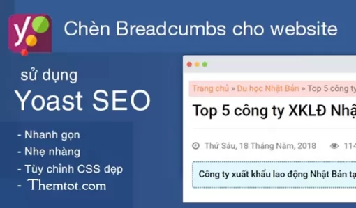 Chèn Breadcrumbs plugin Yoast Seo cho website WordPress