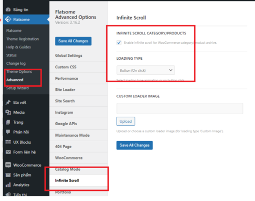 Thêm loadmore Sản phẩm cho Theme Flatsome