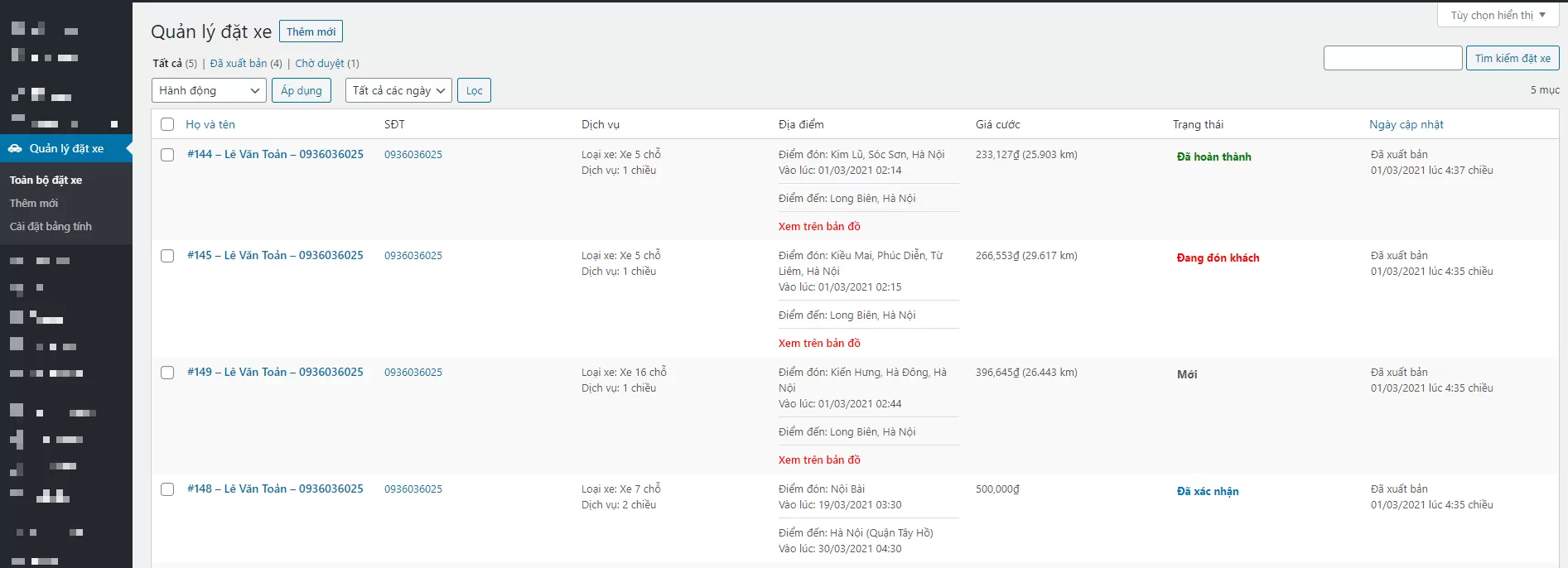 Plugin đặt xe trực tuyến cho wordpress 3 plugin dat xe truc tuyen cho wordpress 1